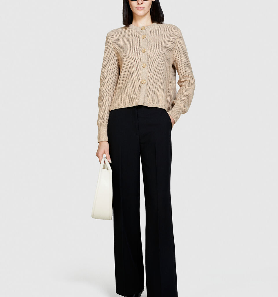 Cardigan with buttons - women's cardigans - Beige | Sisley image number 1